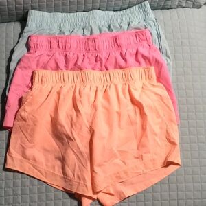3-Pack Athletic Shorts in Peach, Pink, Light turquoise